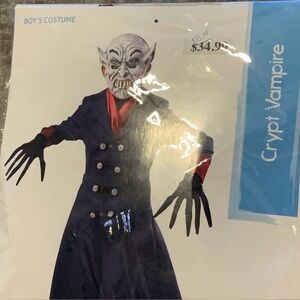 Crypt Vampire Costume with Red and Black Details size 8-10 boys